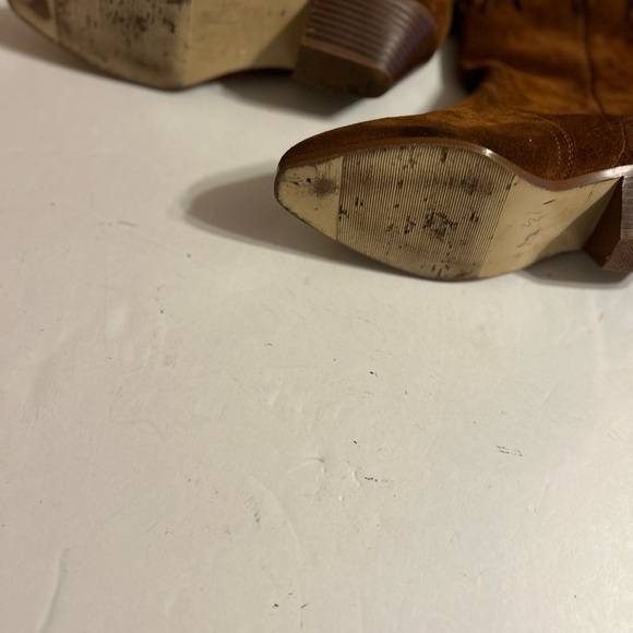 Vintage leather craft suede fringe boots size 6 - Picture 6 of 6